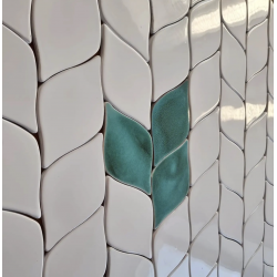 белая плитка листья